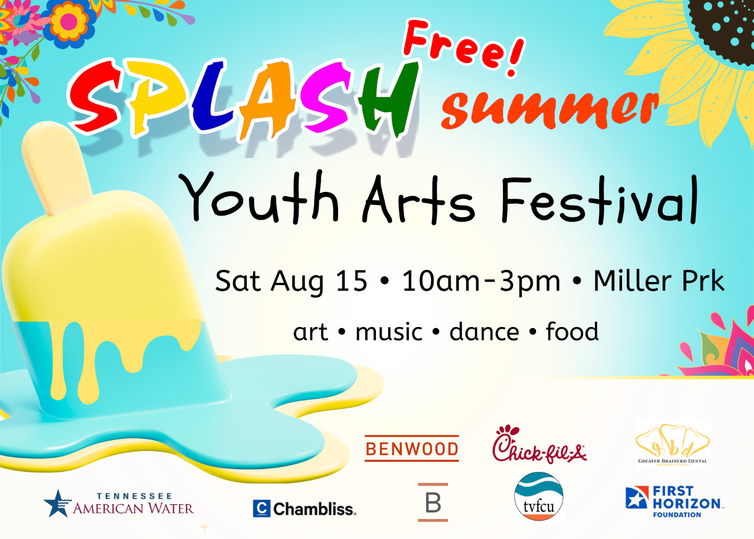 colorful sign of SPLASH SUMMER ART FESTIVAL