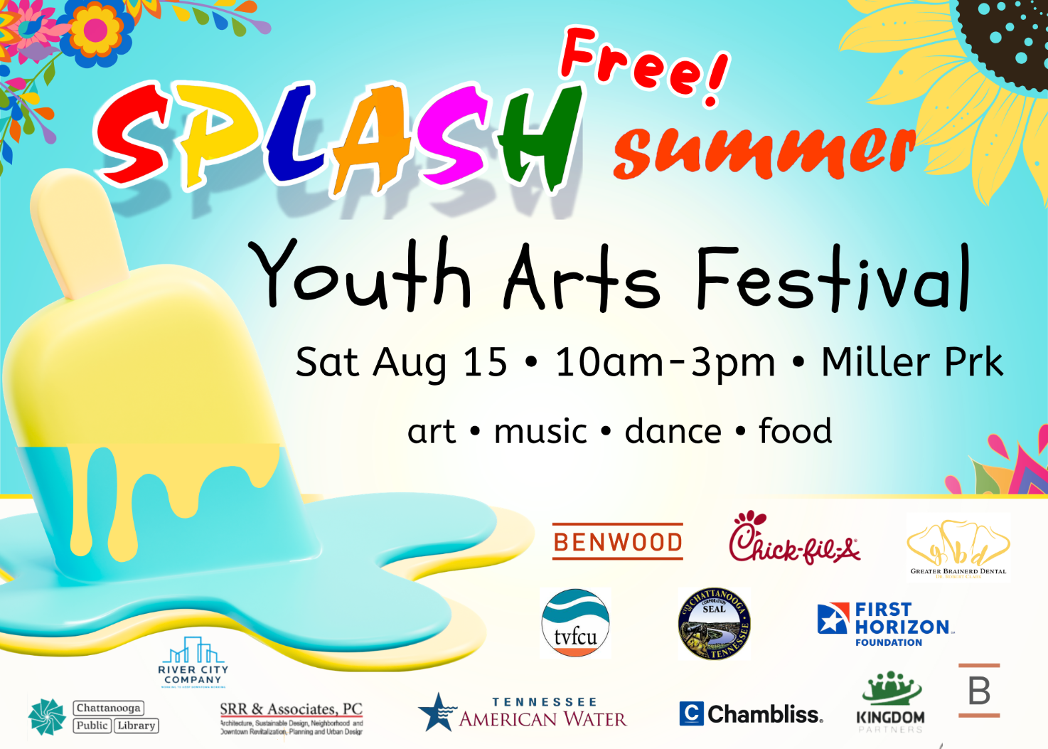 colorful sign of SPLASH SUMMER ART FESTIVAL