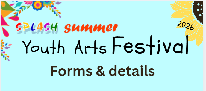 blue notice of splash youth arts summer festival